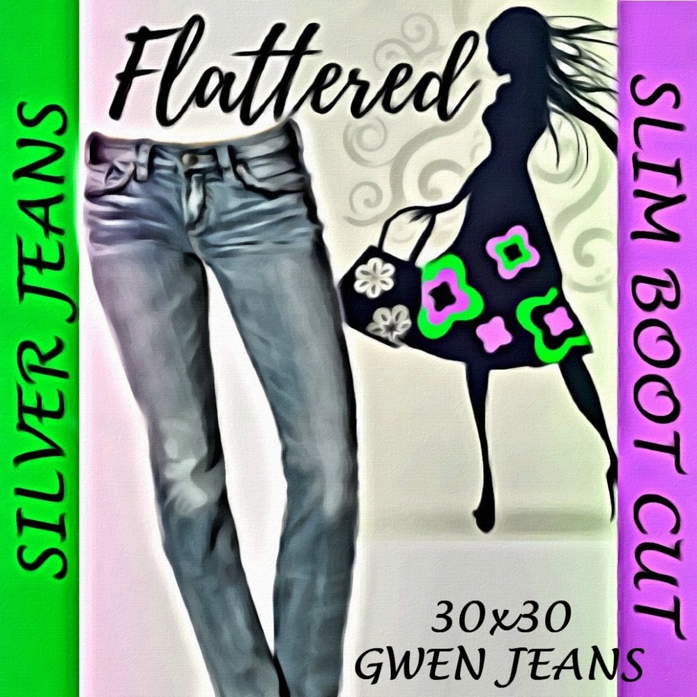 SILVER Jeans GWEN SLIM Boot Cut Denim Blue 30x30